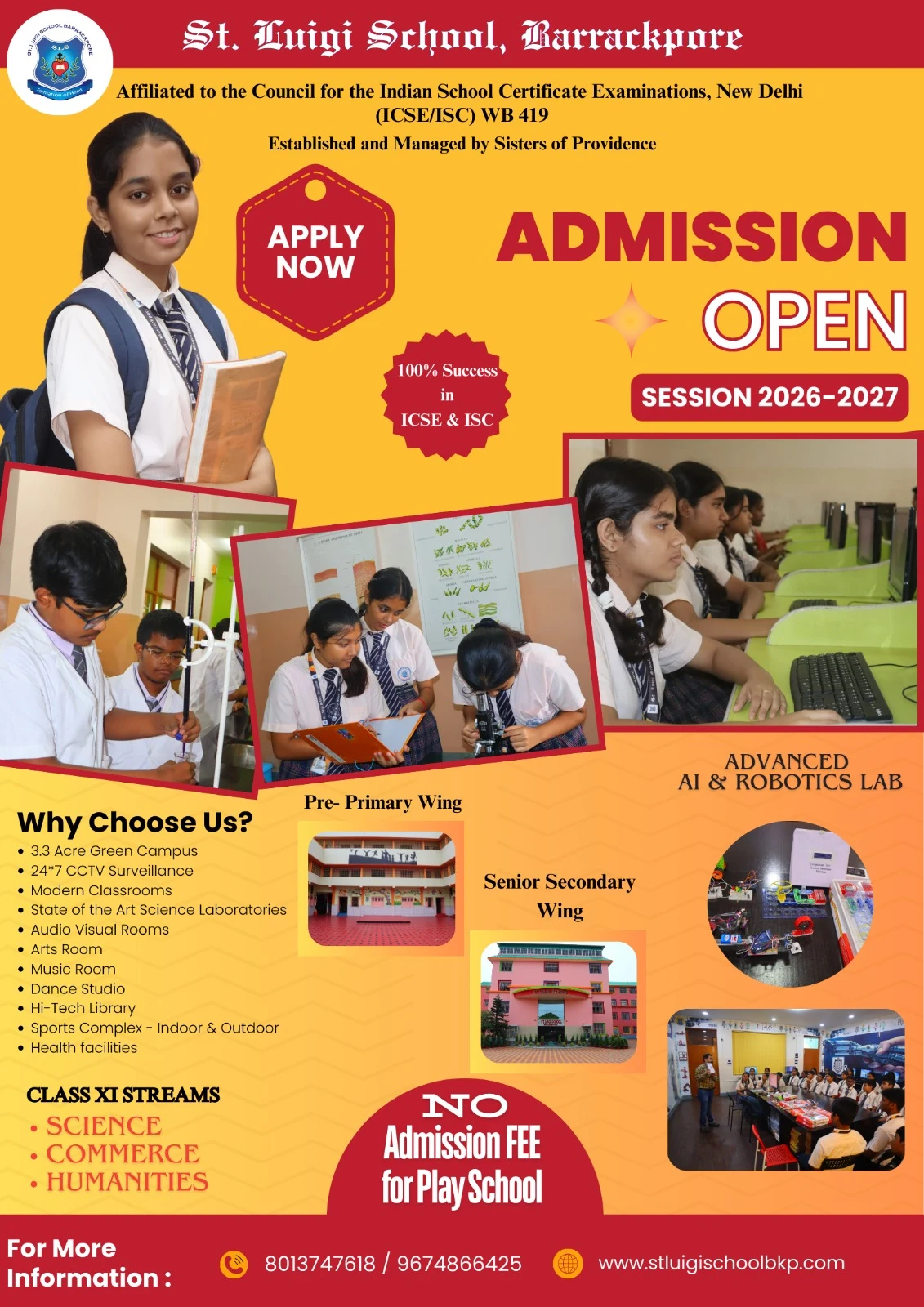 Admission Open at St. Luigi School Barrackpore - Best ICSE School near Kolkata